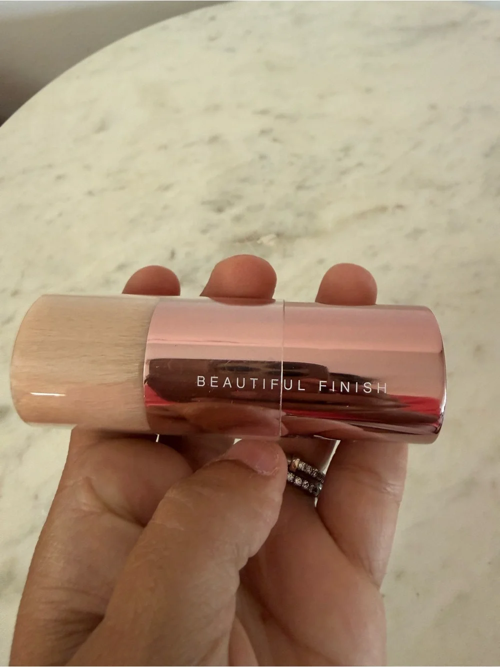 BareMinerals Rose Gold BEAUTIFUL FINISH foundation Brush Full Size NEW NWOB